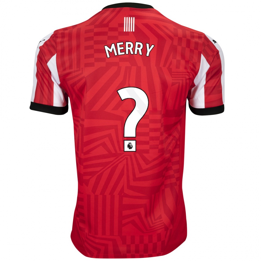 Homem Camisola Will Merry #0 Vermelho Branco Principal 2024/25 Camisa