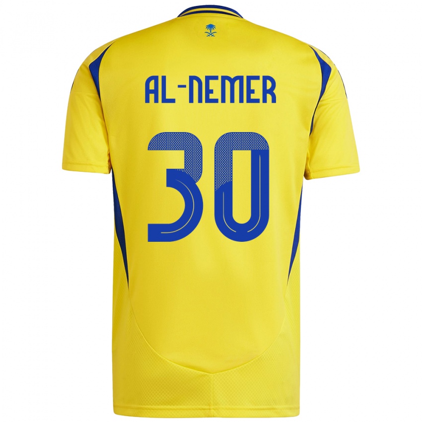 Homem Camisola Meshari Al-Nemer #30 Azul Amarelo Principal 2024/25 Camisa