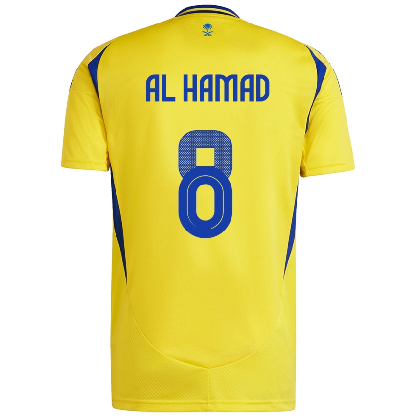 Homem Camisola Sara Al-Hamad #8 Azul Amarelo Principal 2024/25 Camisa