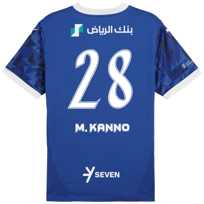 Homem Camisola Mohamed Kanno #28 Azul Escuro Branco Principal 2024/25 Camisa