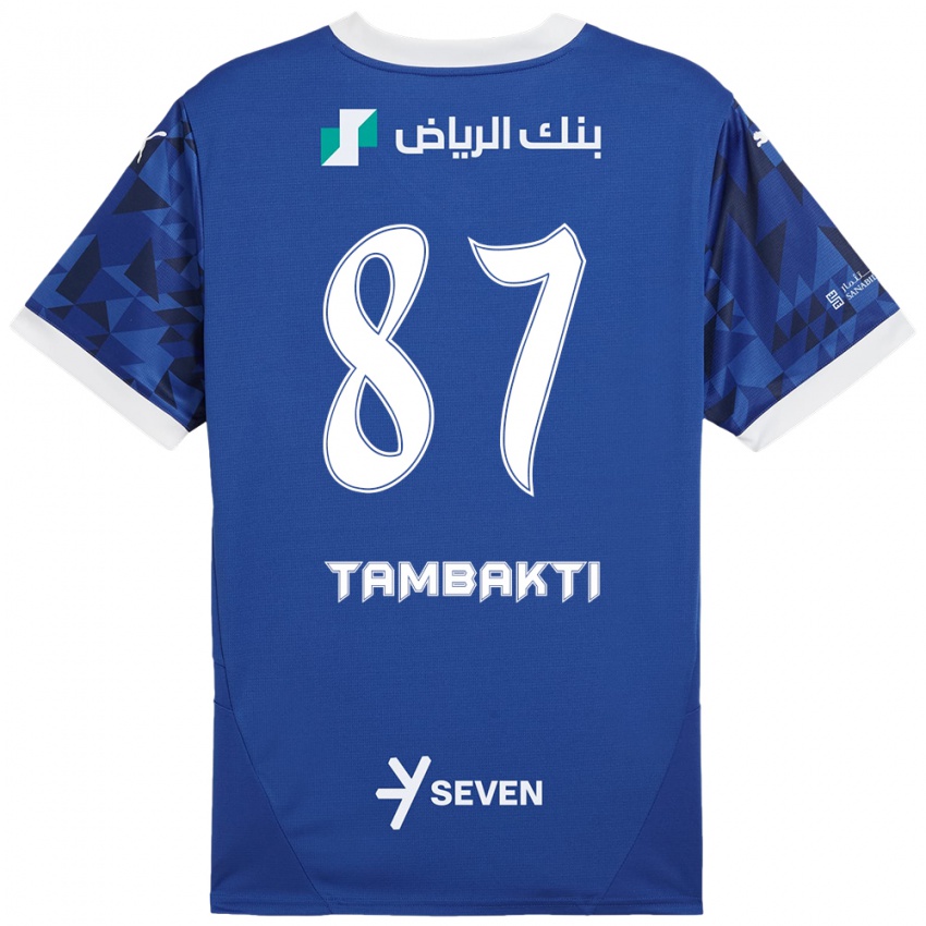 Homem Camisola Hassan Tambakti #87 Azul Escuro Branco Principal 2024/25 Camisa