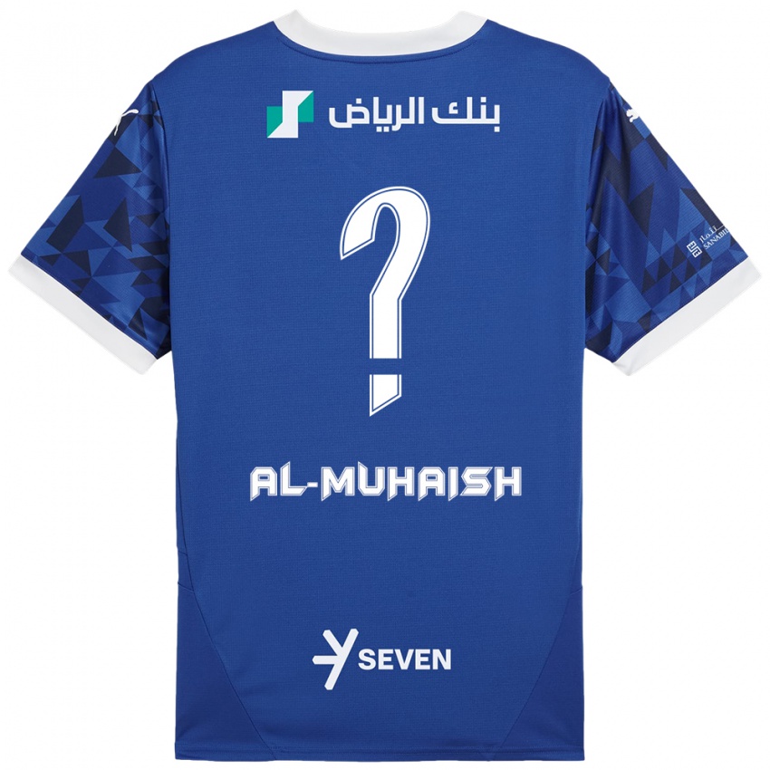 Homem Camisola Mohammed Al-Muhaish #0 Azul Escuro Branco Principal 2024/25 Camisa