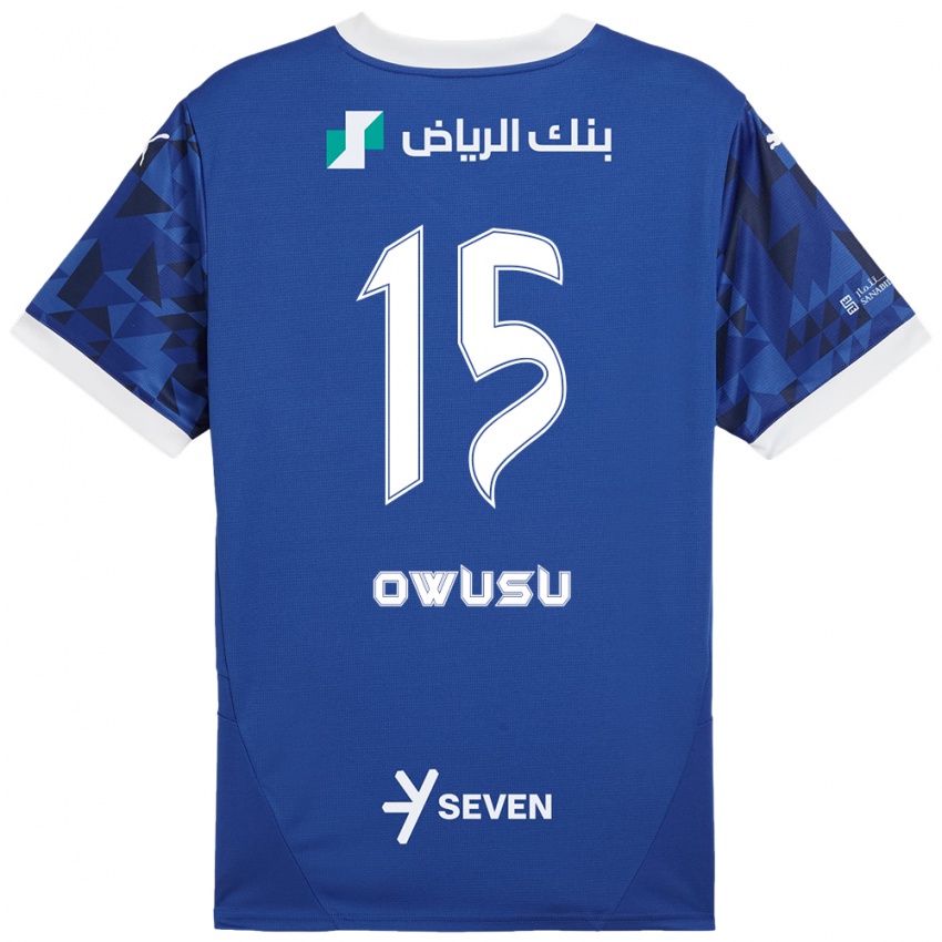 Homem Camisola Mavis Owusu #15 Azul Escuro Branco Principal 2024/25 Camisa