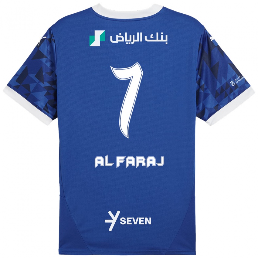 Homem Camisola Salman Al-Faraj #7 Azul Escuro Branco Principal 2024/25 Camisa