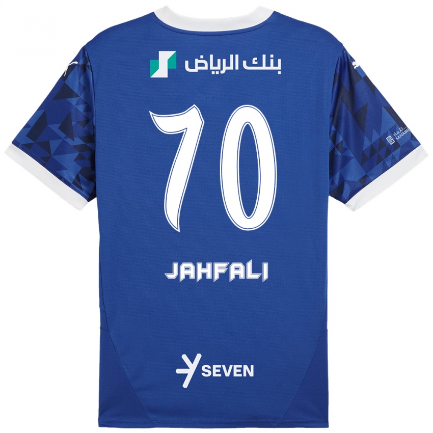 Homem Camisola Mohammed Jahfali #70 Azul Escuro Branco Principal 2024/25 Camisa