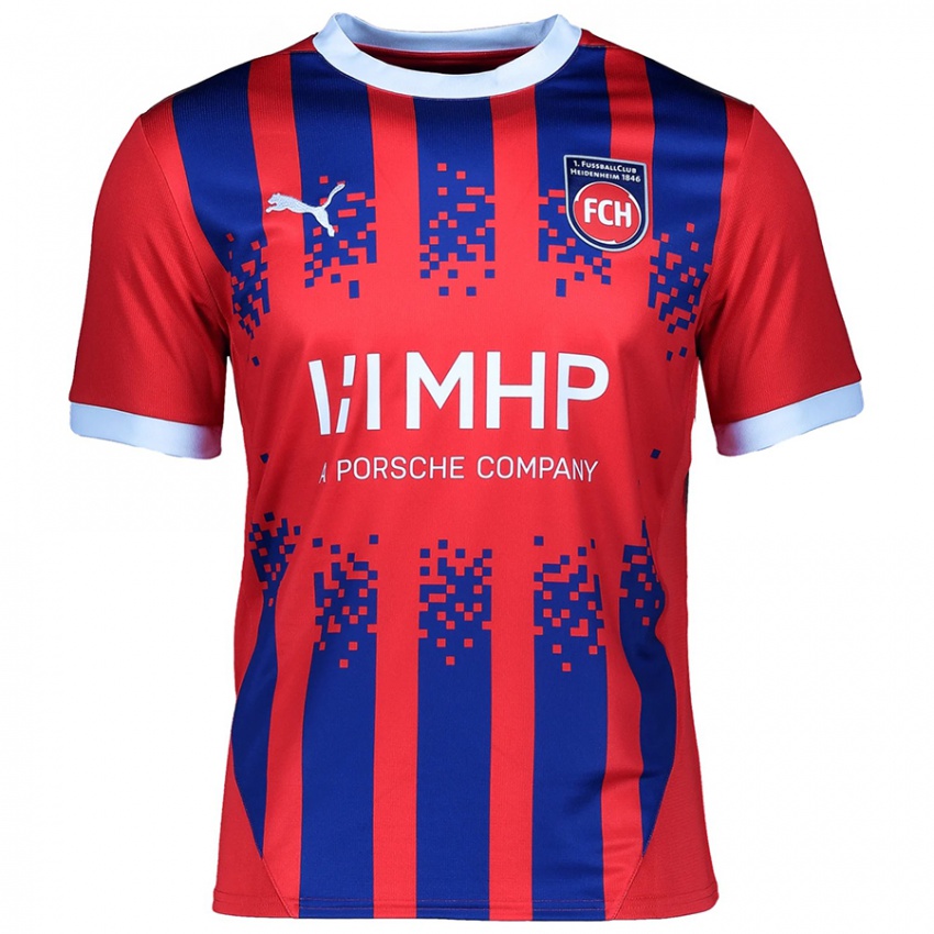 Homem Camisola Philipp Stehle #0 Azul Vermelho Principal 2024/25 Camisa