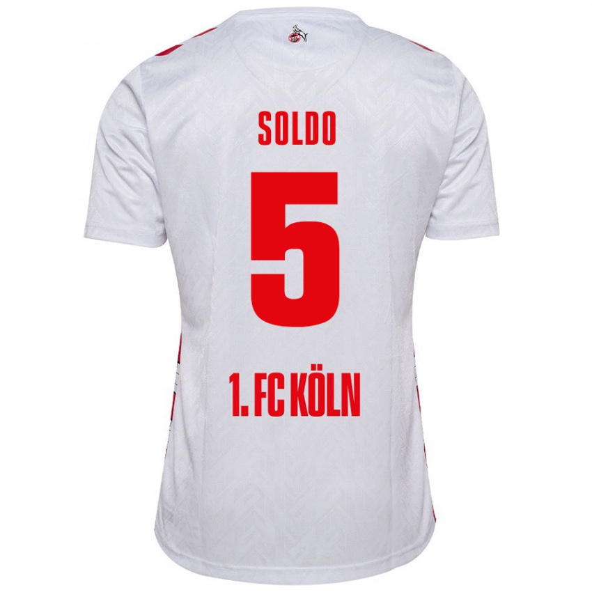 Homem Camisola Nikola Soldo #5 Vermelho Branco Principal 2024/25 Camisa