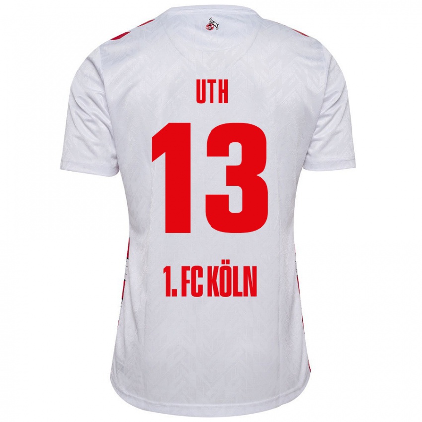 Homem Camisola Mark Uth #13 Vermelho Branco Principal 2024/25 Camisa