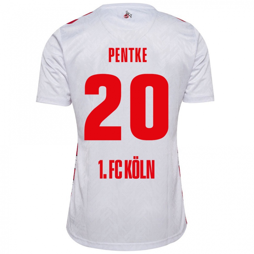 Homem Camisola Philipp Pentke #20 Vermelho Branco Principal 2024/25 Camisa