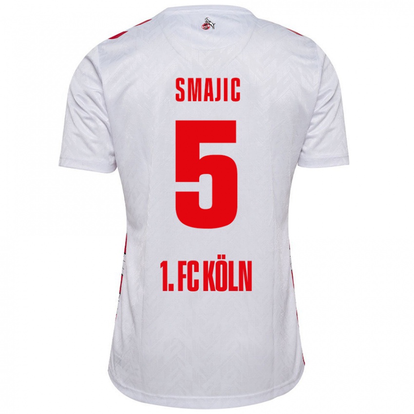 Homem Camisola Rijad Smajic #5 Vermelho Branco Principal 2024/25 Camisa