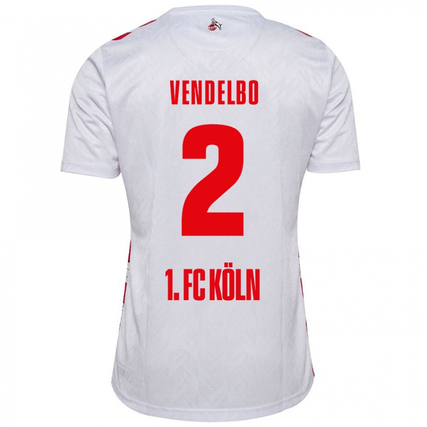 Homem Camisola Sofie Vendelbo #2 Vermelho Branco Principal 2024/25 Camisa