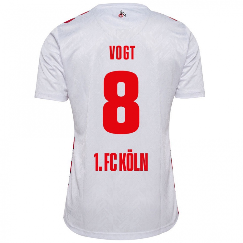 Homem Camisola Laura Vogt #8 Vermelho Branco Principal 2024/25 Camisa