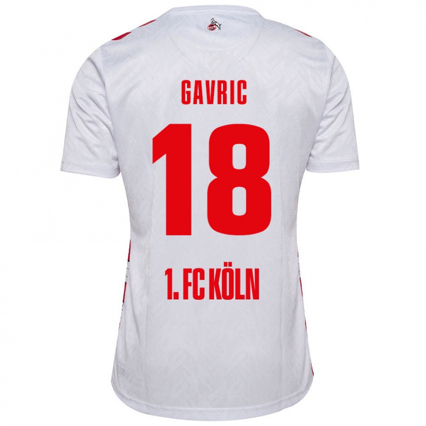 Homem Camisola Andrea Gavrić #18 Vermelho Branco Principal 2024/25 Camisa