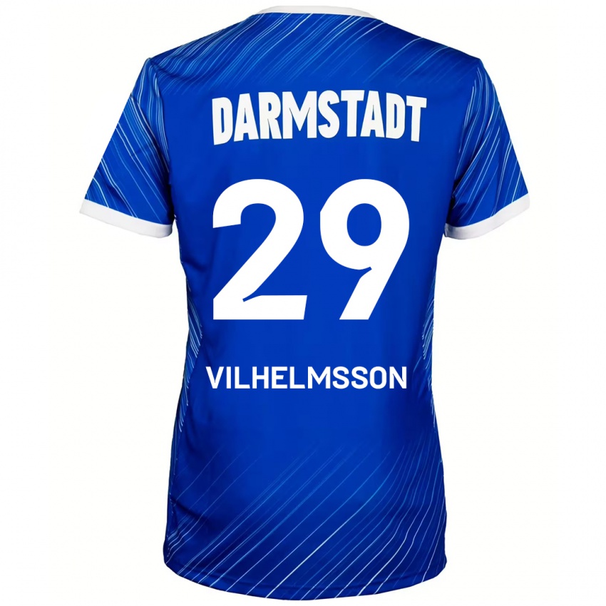 Homem Camisola Oscar Vilhelmsson #29 Branco Azul Principal 2024/25 Camisa