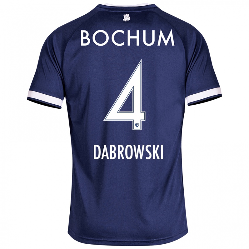 Homem Camisola Luc Dabrowski #4 Azul Escuro Principal 2024/25 Camisa