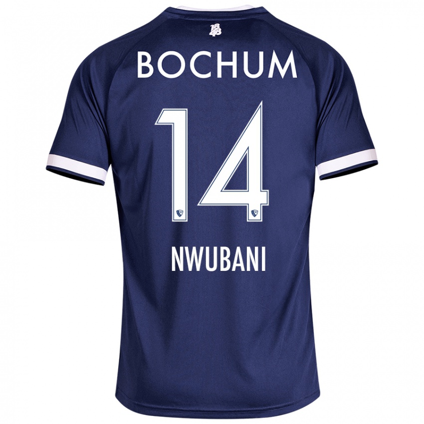 Homem Camisola Keleb Nwubani #14 Azul Escuro Principal 2024/25 Camisa