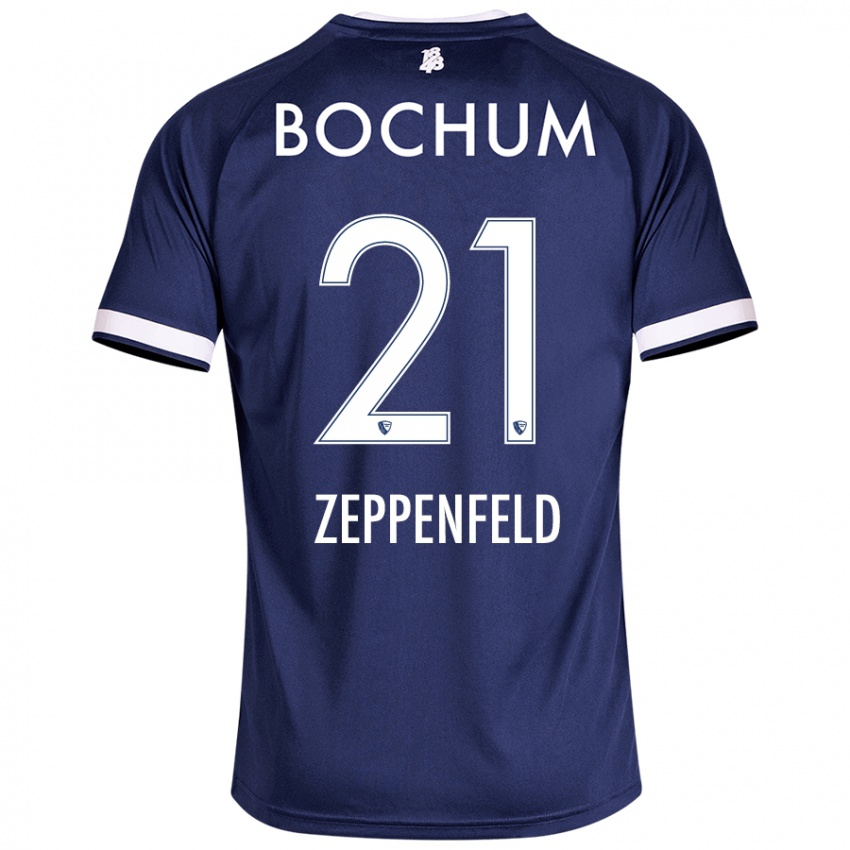 Homem Camisola Paul Zeppenfeld #21 Azul Escuro Principal 2024/25 Camisa