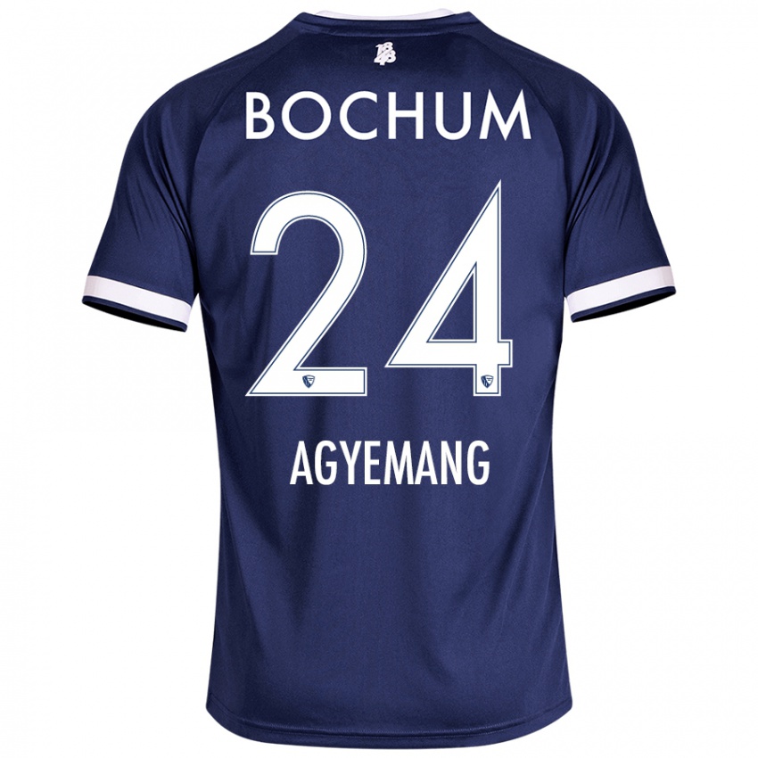 Homem Camisola Donovan Agyemang #24 Azul Escuro Principal 2024/25 Camisa