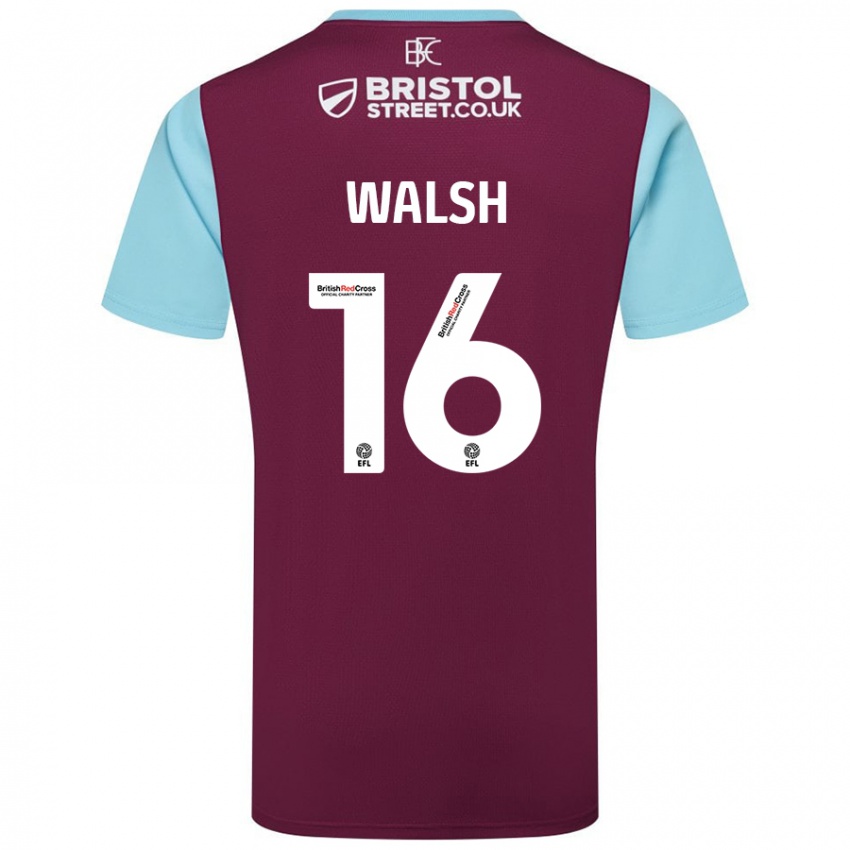 Homem Camisola Lucy Walsh #16 Crédito Borboleta Azul Principal 2024/25 Camisa