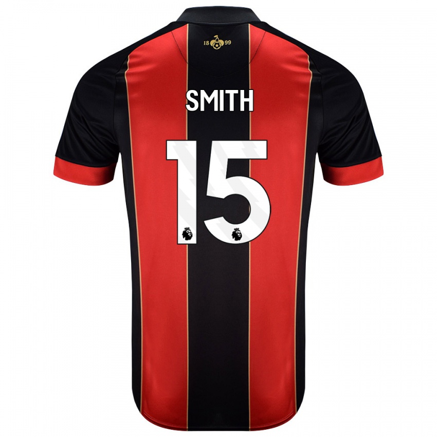 Homem Camisola Adam Smith #15 Vermelho Preto Principal 2024/25 Camisa