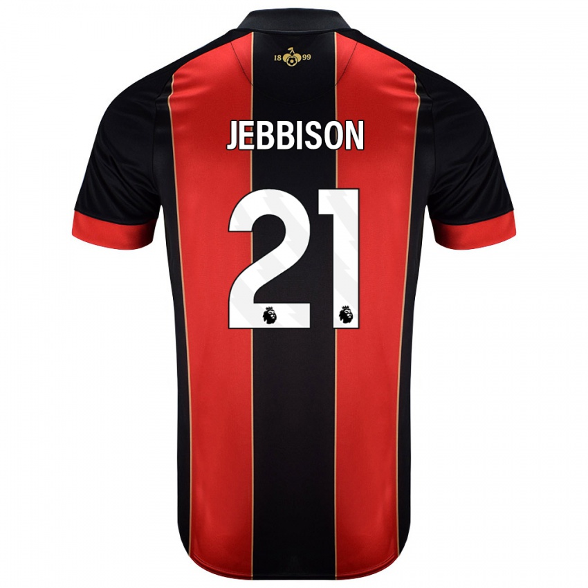 Homem Camisola Daniel Jebbison #21 Vermelho Preto Principal 2024/25 Camisa