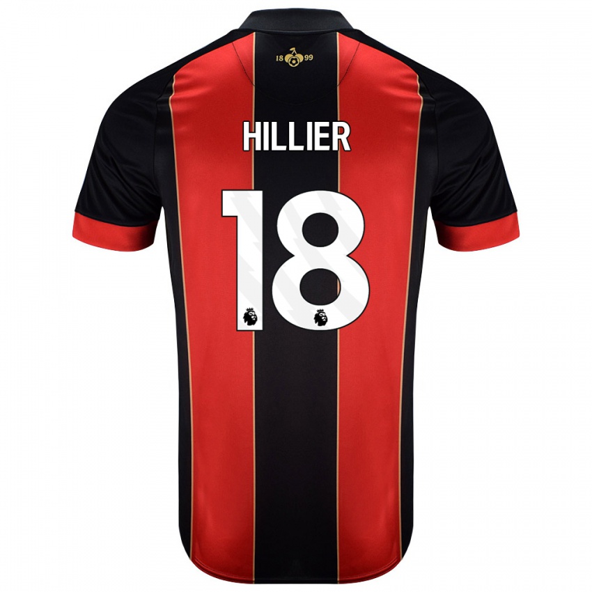 Homem Camisola Gemma Hillier #18 Vermelho Preto Principal 2024/25 Camisa