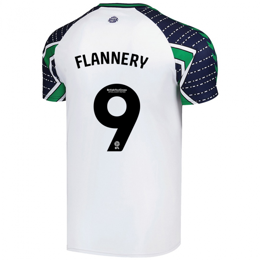 Homem Camisola Keira Flannery #9 Branco Alternativa 2024/25 Camisa