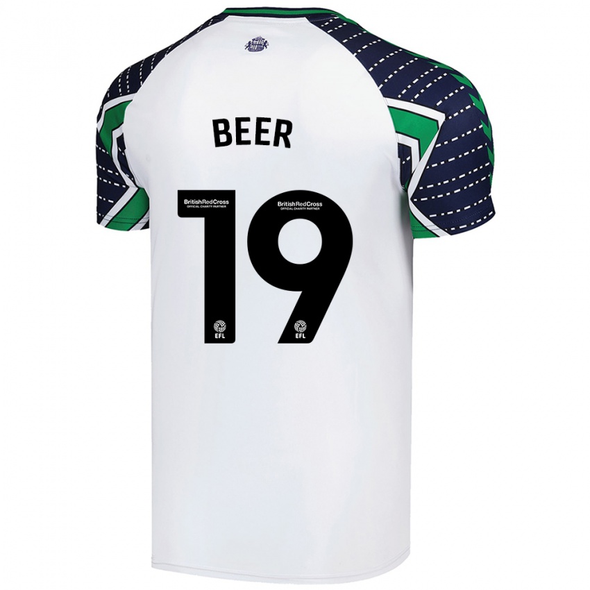 Homem Camisola Megan Beer #19 Branco Alternativa 2024/25 Camisa