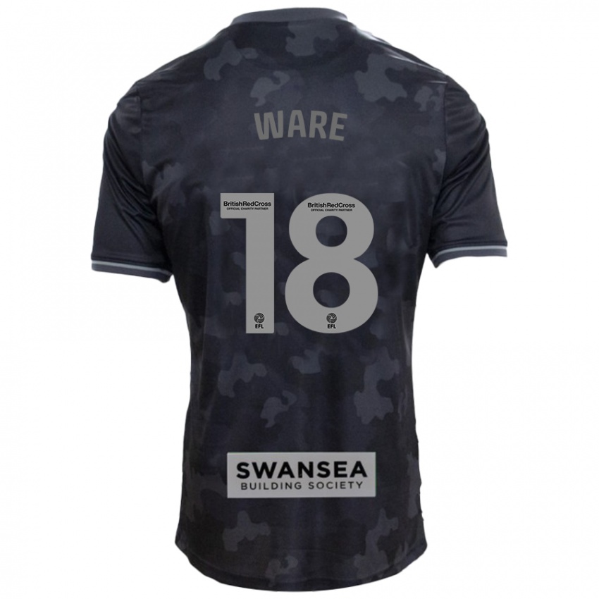 Homem Camisola Phoebe Ware #18 Preto Alternativa 2024/25 Camisa