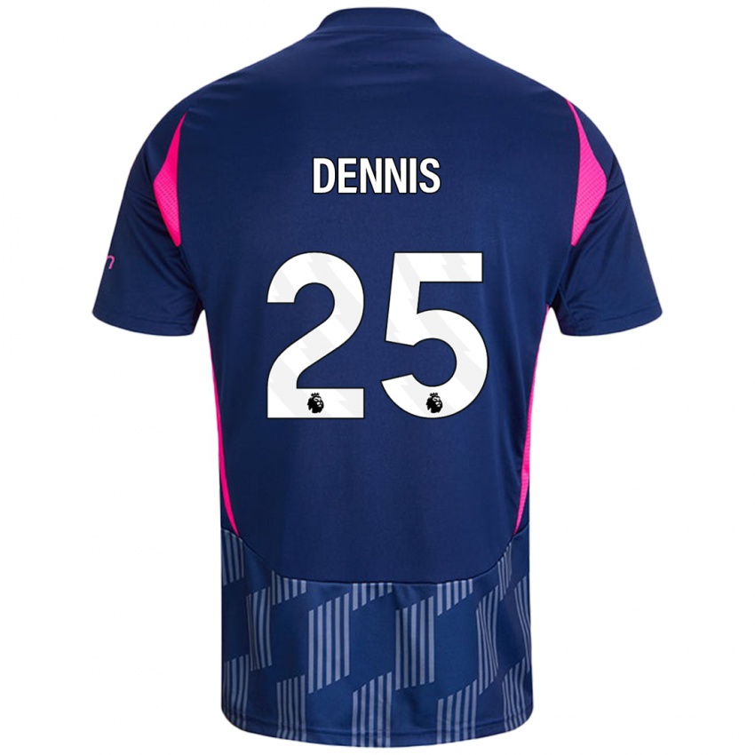 Homem Camisola Emmanuel Dennis #25 Rosa Azul Real Alternativa 2024/25 Camisa