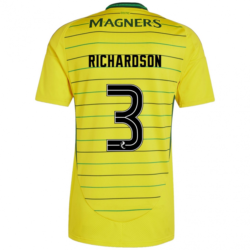 Homem Camisola Amy Richardson #3 Amarelo Alternativa 2024/25 Camisa