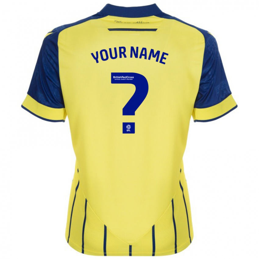 Homem Camisola Seu Nome #0 Azul Amarelo Alternativa 2024/25 Camisa