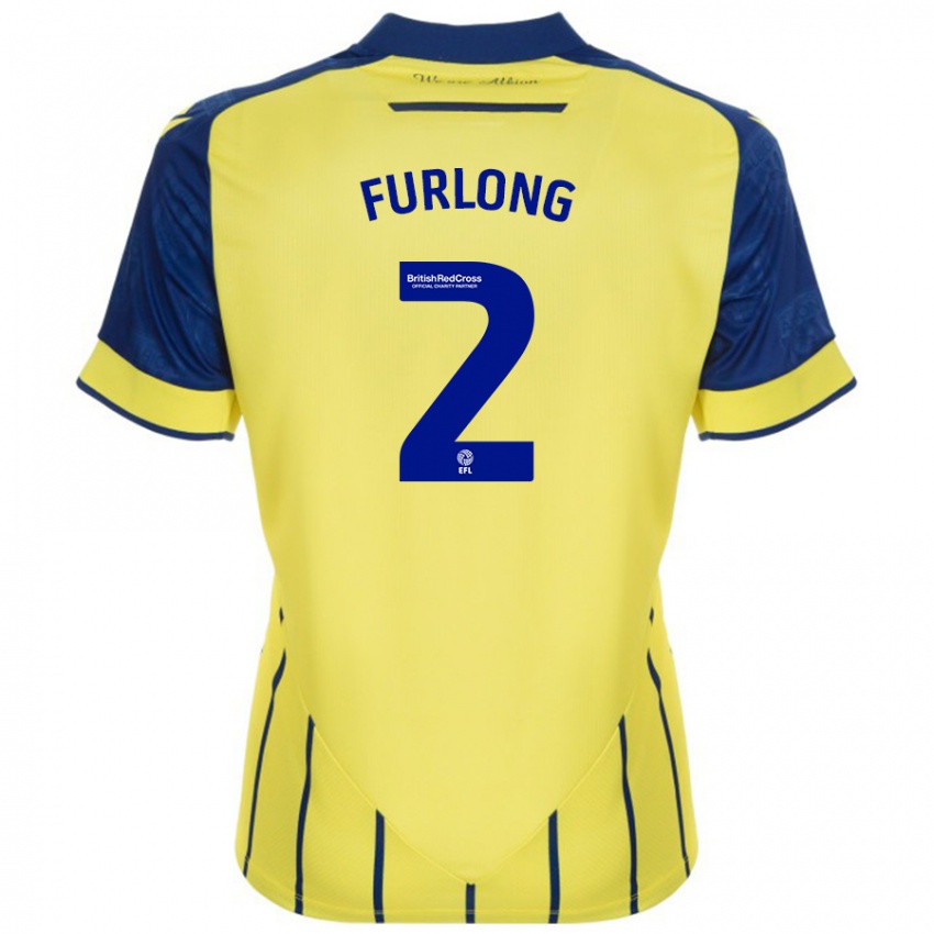 Homem Camisola Darnell Furlong #2 Azul Amarelo Alternativa 2024/25 Camisa