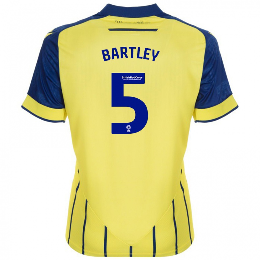 Homem Camisola Kyle Bartley #5 Azul Amarelo Alternativa 2024/25 Camisa