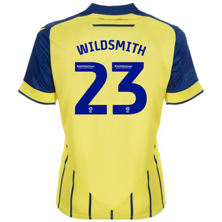 Homem Camisola Joe Wildsmith #23 Azul Amarelo Alternativa 2024/25 Camisa