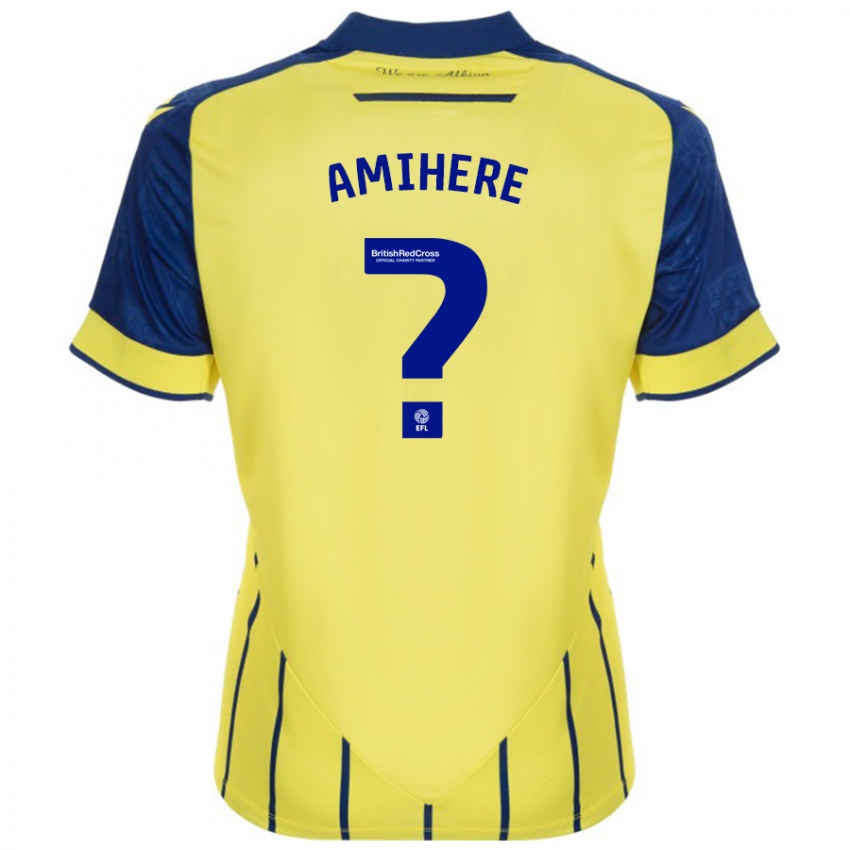 Homem Camisola Iddrisa Dauda Amihere #0 Azul Amarelo Alternativa 2024/25 Camisa