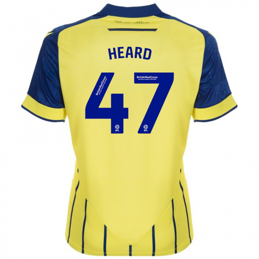 Homem Camisola Fenton Heard #47 Azul Amarelo Alternativa 2024/25 Camisa