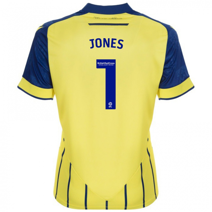 Homem Camisola Lucy Jones #1 Azul Amarelo Alternativa 2024/25 Camisa