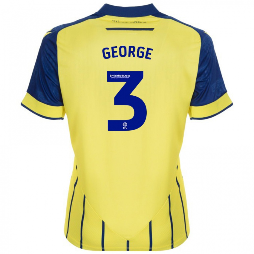 Homem Camisola Hannah George #3 Azul Amarelo Alternativa 2024/25 Camisa