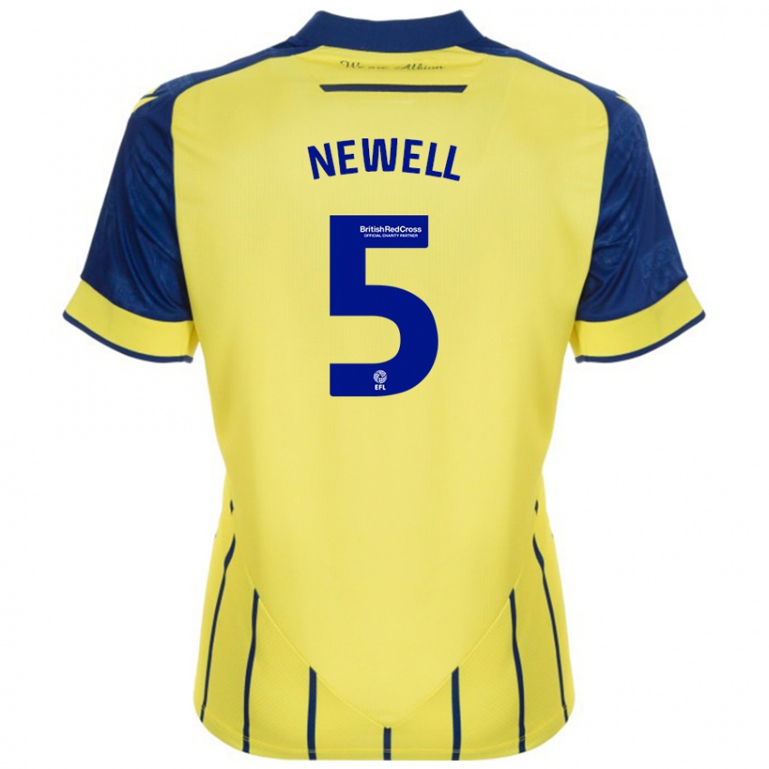 Homem Camisola Lucy Newell #5 Azul Amarelo Alternativa 2024/25 Camisa