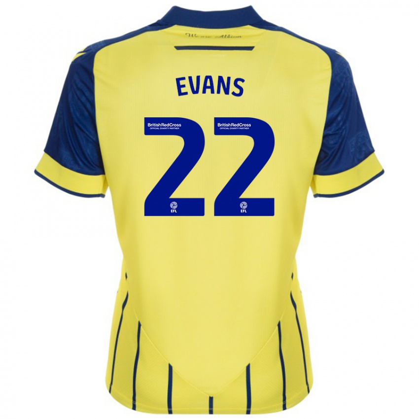 Homem Camisola Kate Evans #22 Azul Amarelo Alternativa 2024/25 Camisa