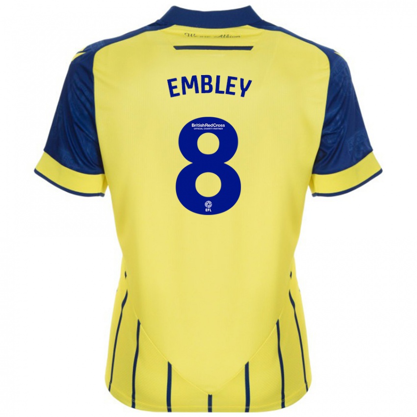 Homem Camisola Rosie Embley #8 Azul Amarelo Alternativa 2024/25 Camisa