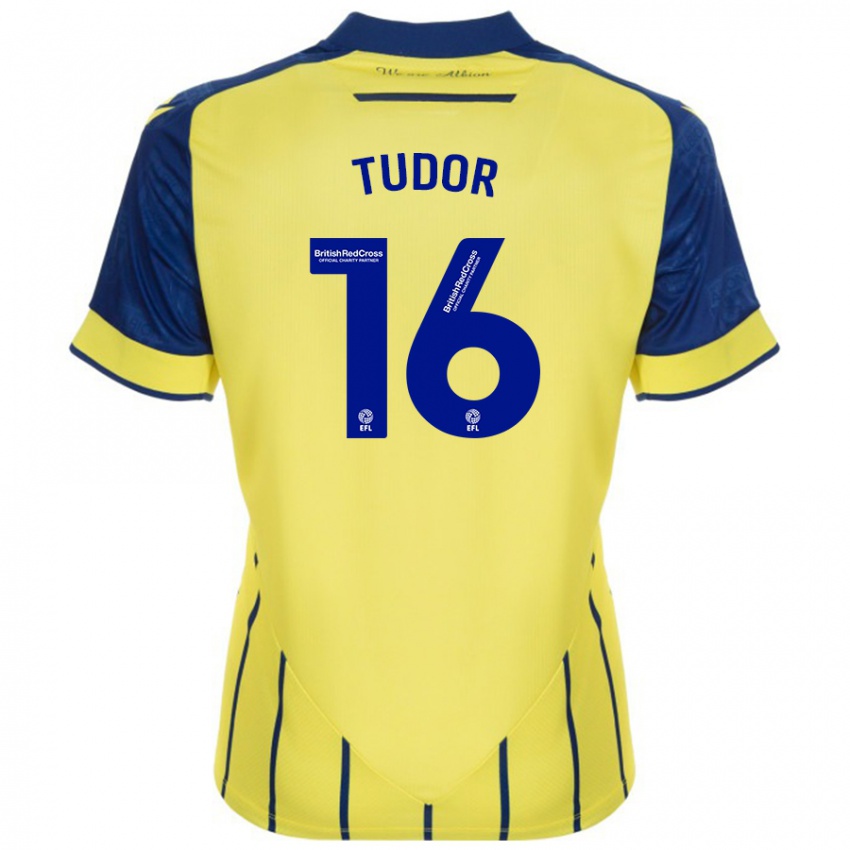 Homem Camisola Sophie Tudor #16 Azul Amarelo Alternativa 2024/25 Camisa