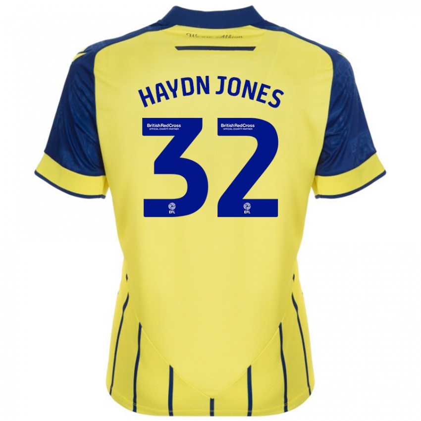 Homem Camisola Mackenzie Haydn-Jones #32 Azul Amarelo Alternativa 2024/25 Camisa