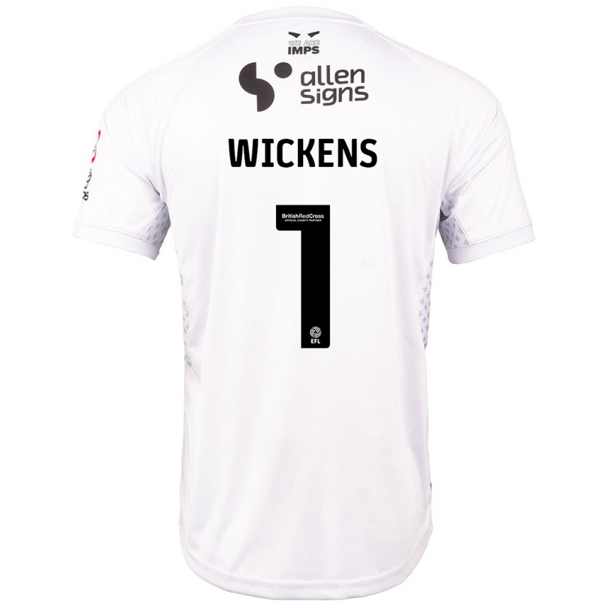 Homem Camisola George Wickens #1 Branco Vermelho Alternativa 2024/25 Camisa