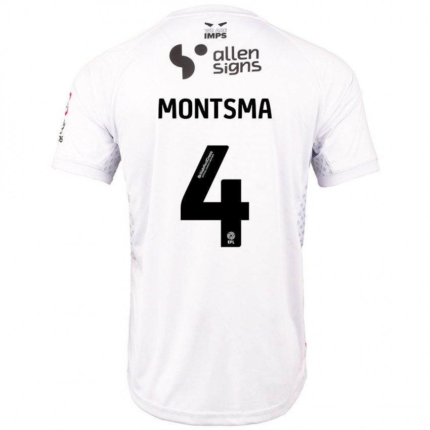 Homem Camisola Lewis Montsma #4 Branco Vermelho Alternativa 2024/25 Camisa