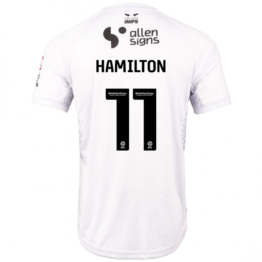 Homem Camisola Ethan Hamilton #11 Branco Vermelho Alternativa 2024/25 Camisa