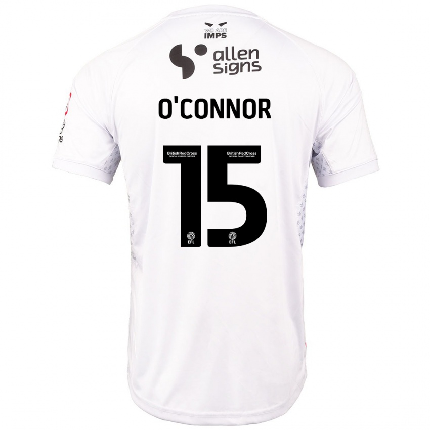 Homem Camisola Paudie O'connor #15 Branco Vermelho Alternativa 2024/25 Camisa