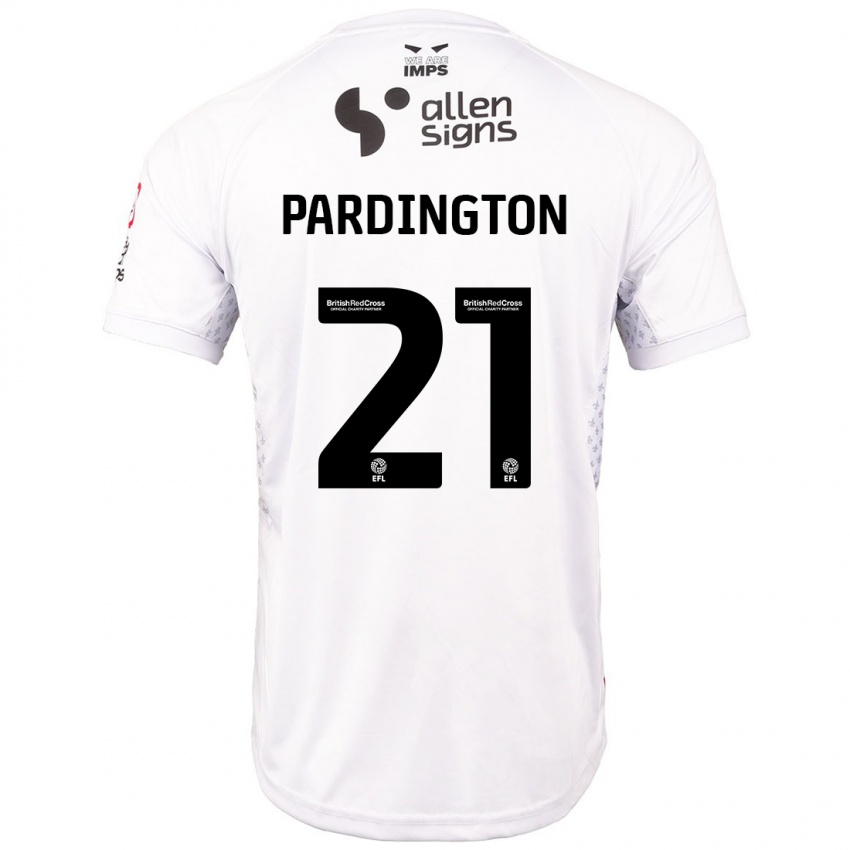 Homem Camisola Jamie Pardington #21 Branco Vermelho Alternativa 2024/25 Camisa