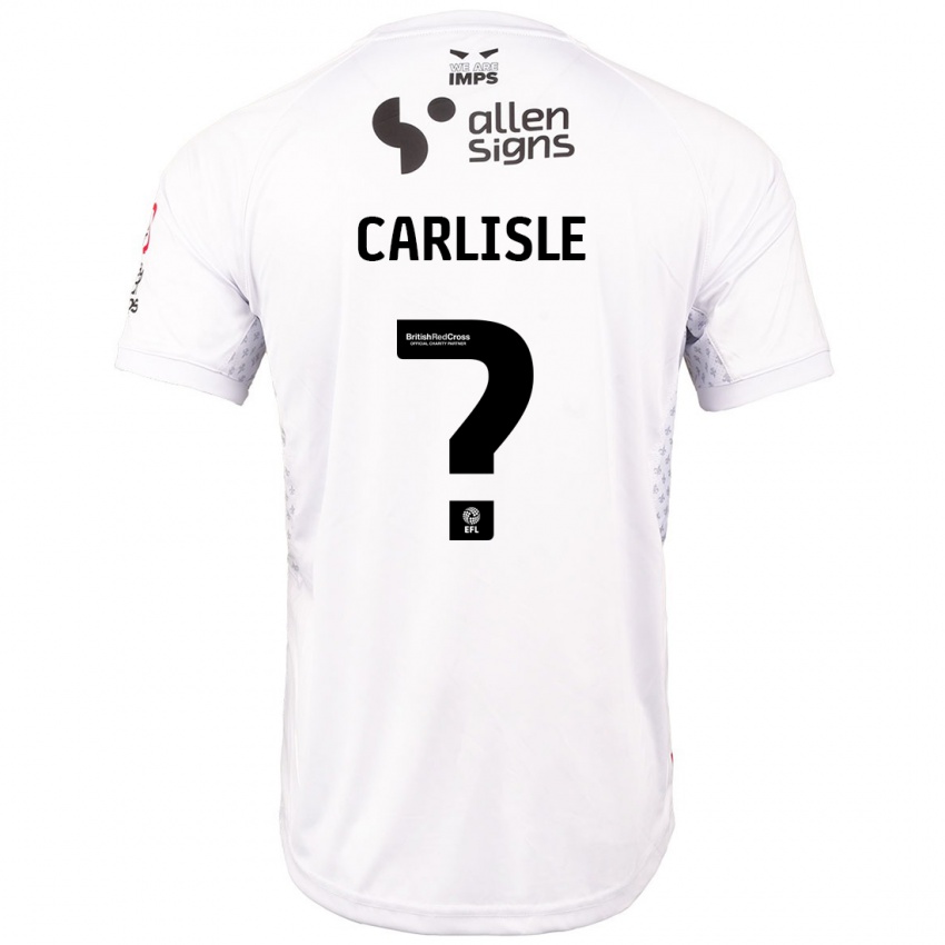 Homem Camisola Charlie Carlisle #0 Branco Vermelho Alternativa 2024/25 Camisa